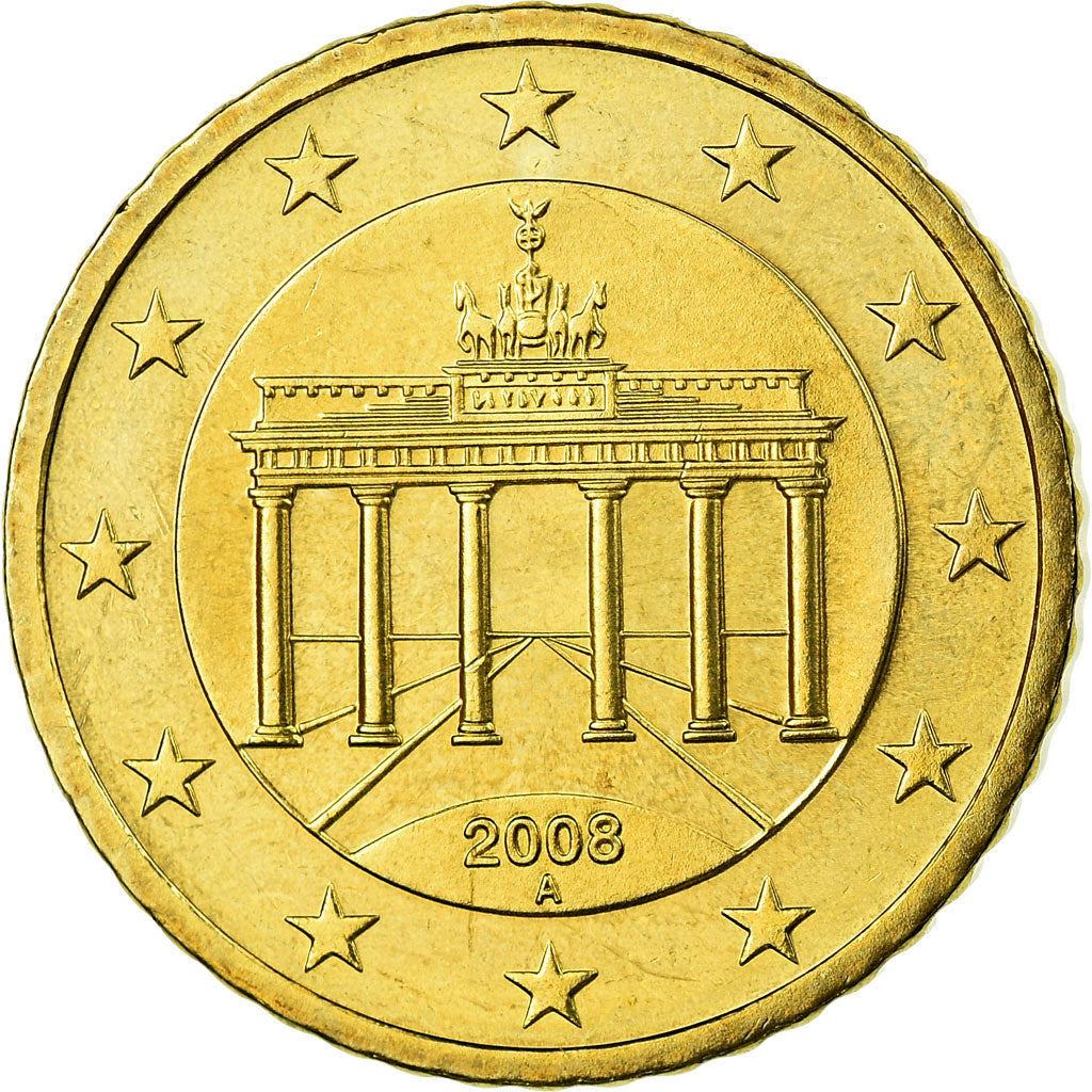 République fédérale allemande, 50 Euro Cent, 2008, SPL, Laiton, KM:256