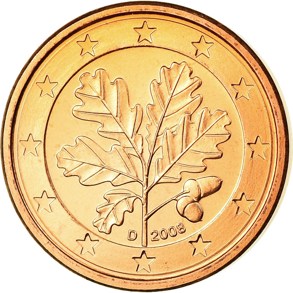 République fédérale allemande, Euro Cent, 2008, SPL, Copper Plated Steel