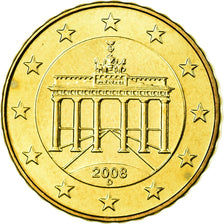 Bundesrepublik Deutschland, 10 Euro Cent, 2008, UNZ, Messing, KM:254