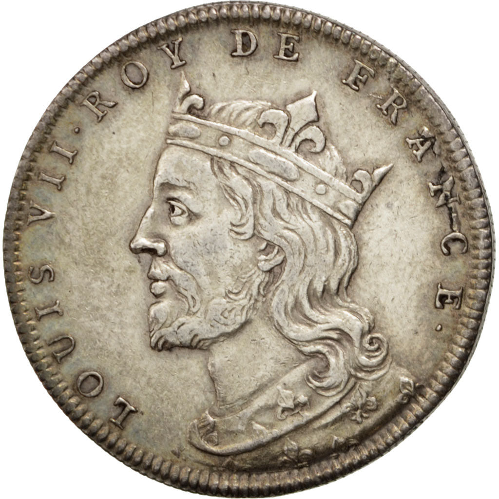 France, Medal, Louis VII, History, AU(55-58), Silver