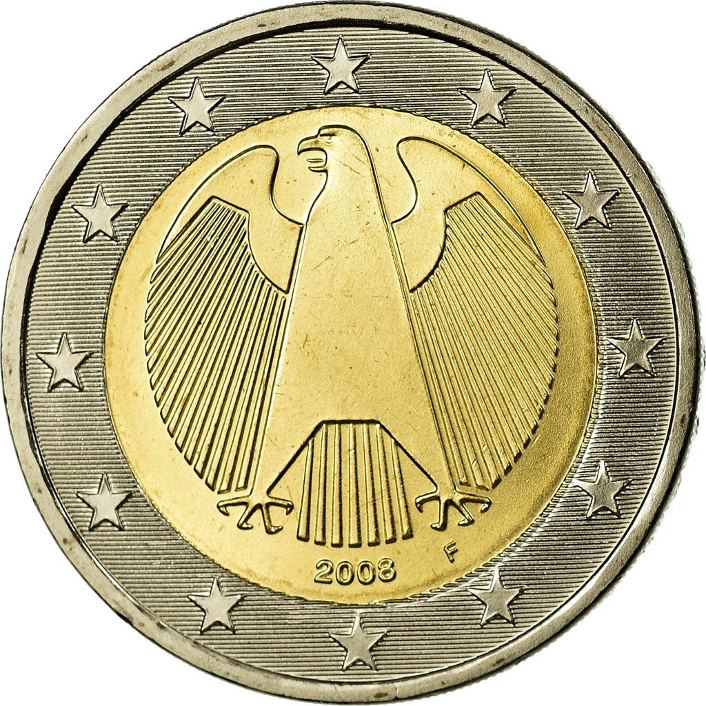 ALEMANIA - REPÚBLICA FEDERAL, 2 Euro, 2008, SC, Bimetálico, KM:258