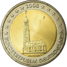 GERMANY - FEDERAL REPUBLIC, 2 Euro, 2008, MS(63), Bi-Metallic, KM:261