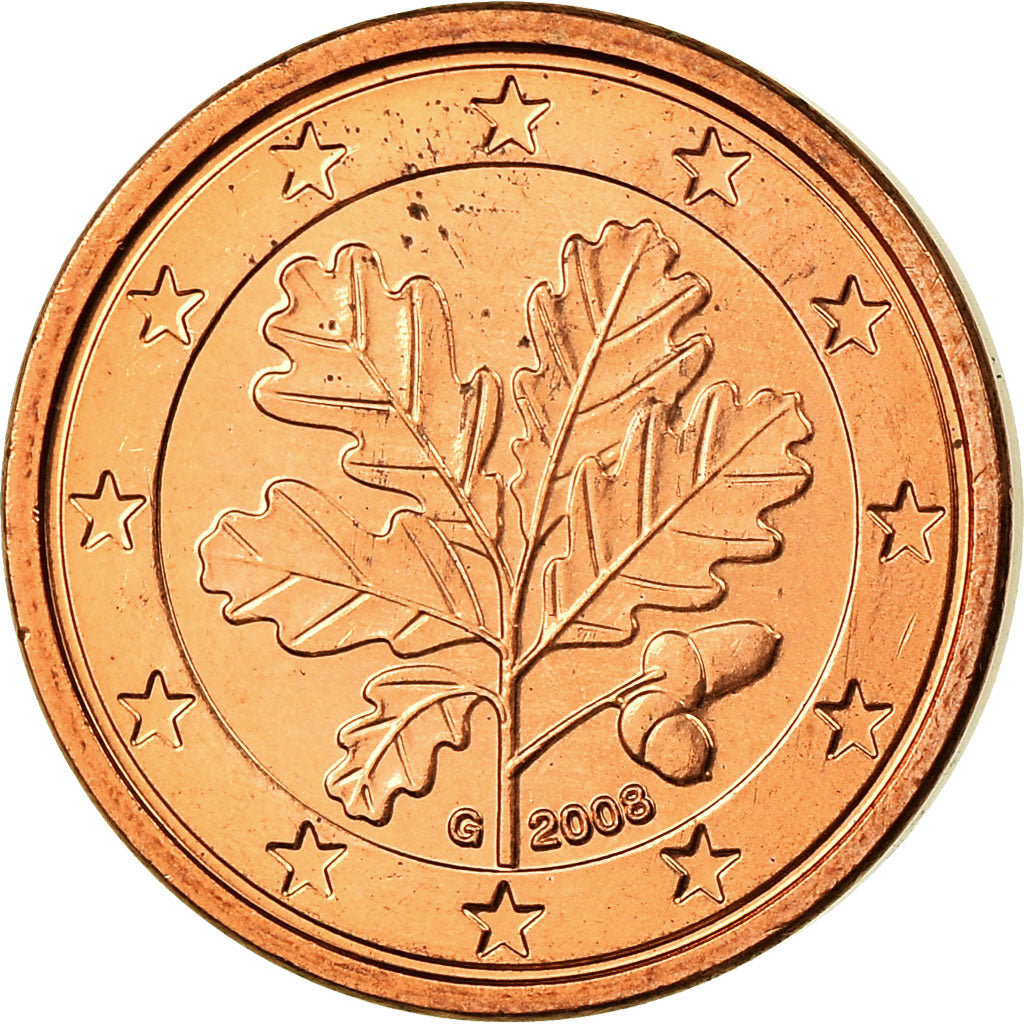 GERMANIA - REPUBBLICA FEDERALE, Euro Cent, 2008, SPL, Acciaio placcato rame