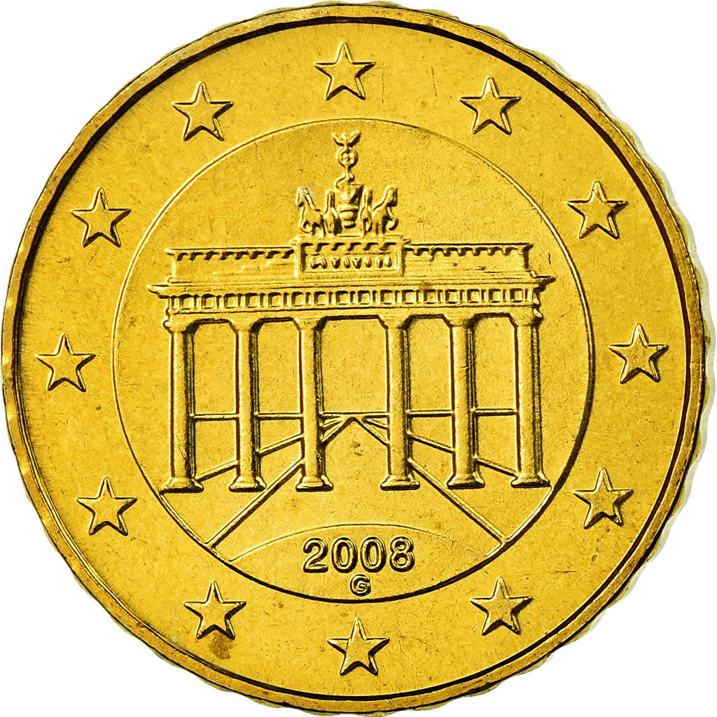 GERMANIA - REPUBBLICA FEDERALE, 10 Euro Cent, 2008, SPL, Ottone, KM:254