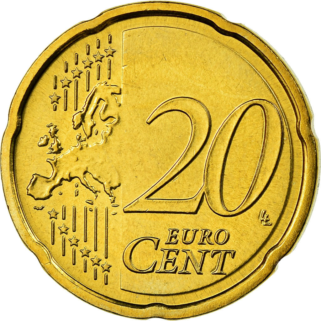 GERMANIA - REPUBBLICA FEDERALE, 20 Euro Cent, 2008, SPL, Ottone, KM:255