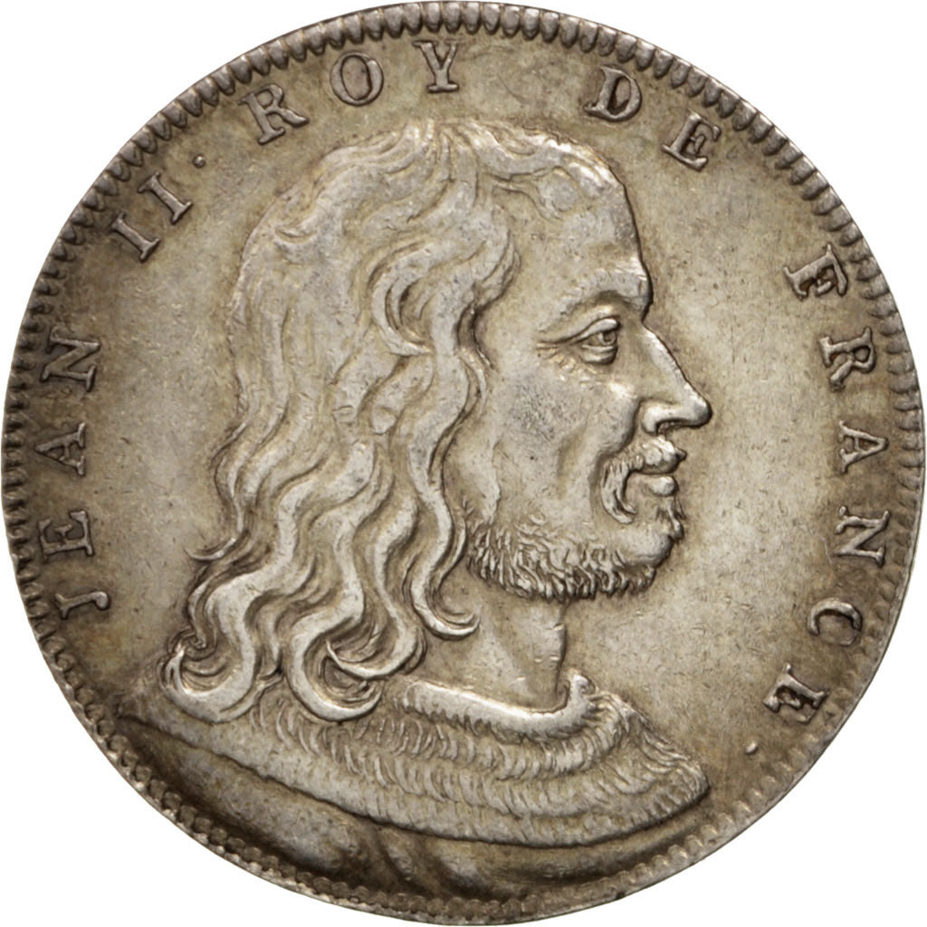 FRANCE, History, Jean II, Medal, AU(50-53), Silver, 34, 11.86