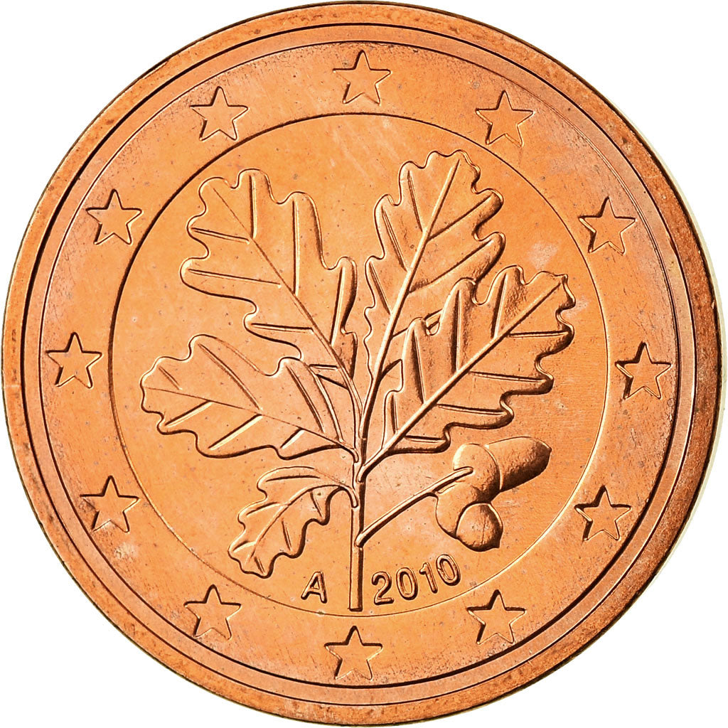 GERMANIA - REPUBBLICA FEDERALE, 5 Euro Cent, 2010, SPL, Acciaio placcato rame