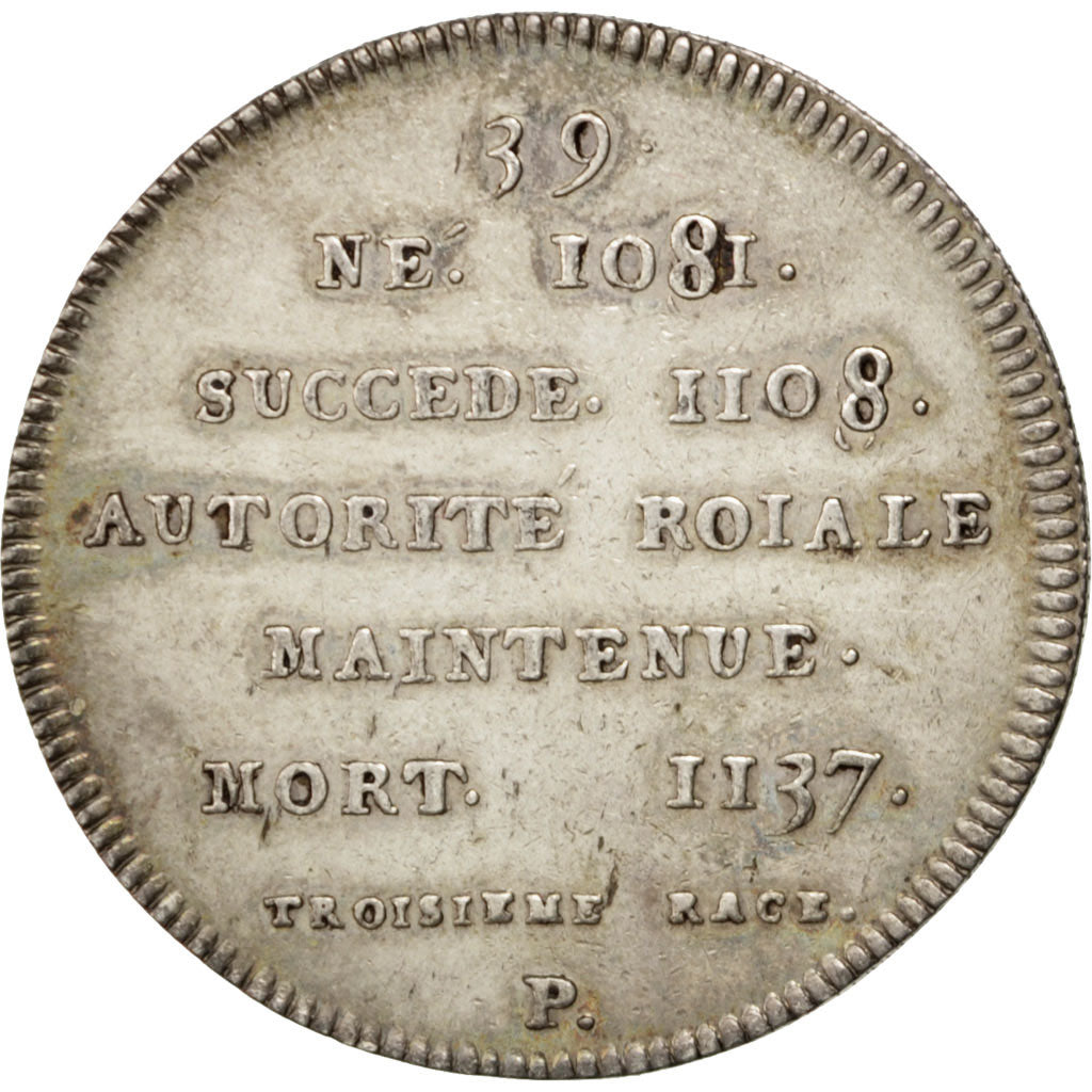 France, Medal, Louis VI, History, AU(50-53), Silver