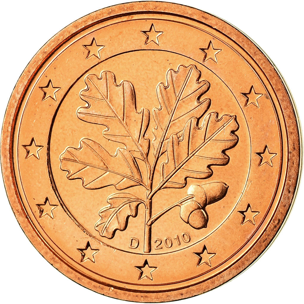 Bundesrepublik Deutschland, 2 Euro Cent, 2010, UNZ, Copper Plated Steel, KM:208