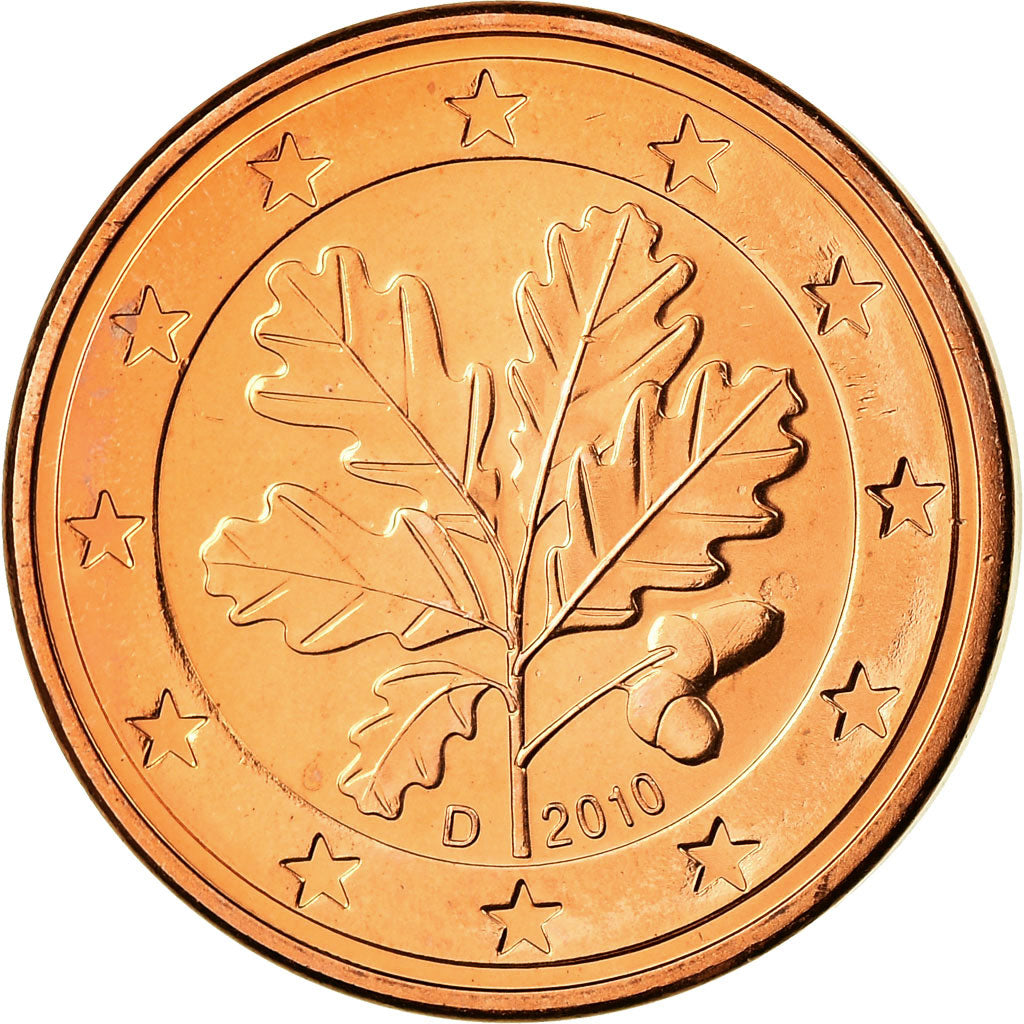 GERMANIA - REPUBBLICA FEDERALE, 5 Euro Cent, 2010, SPL, Acciaio placcato rame