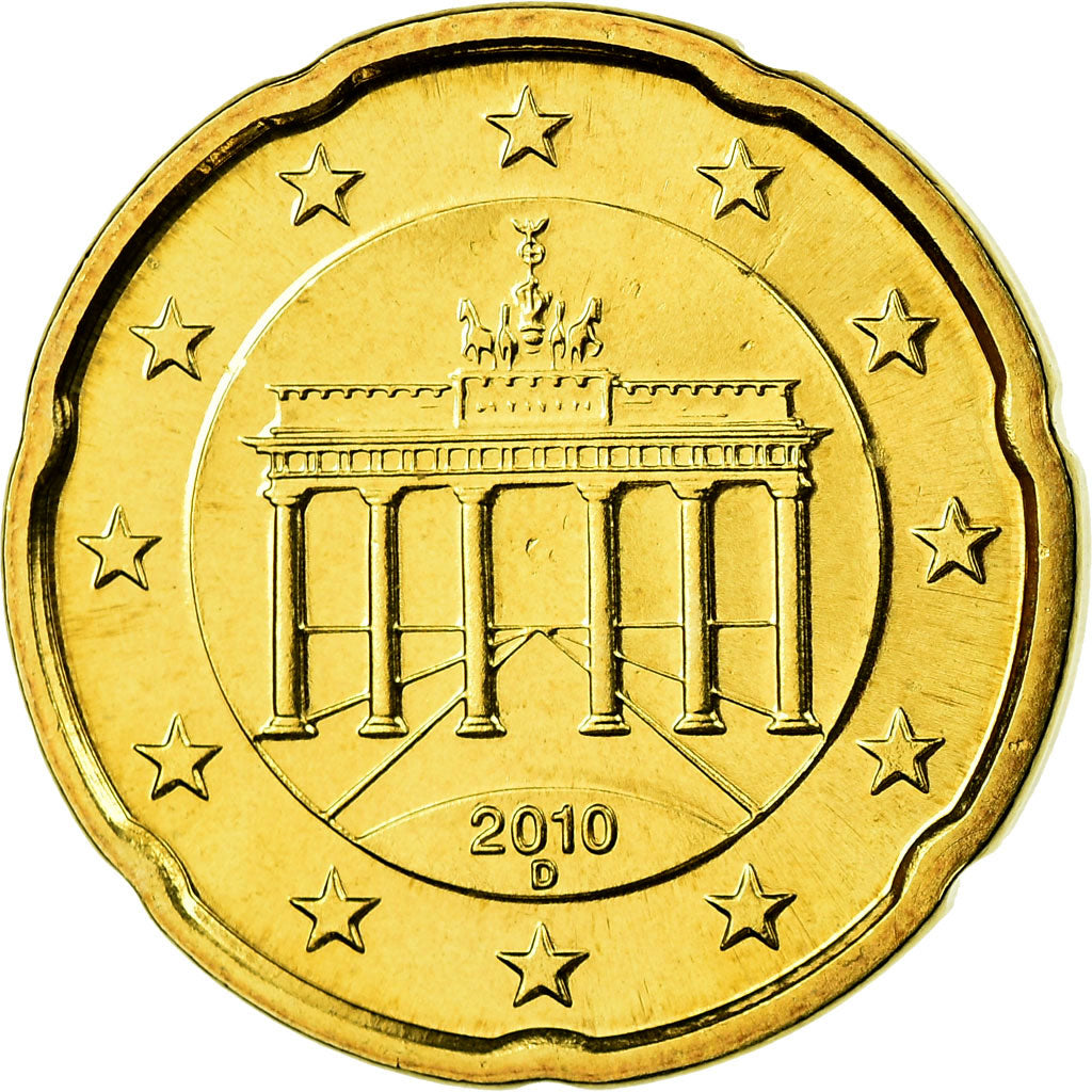 Bundesrepublik Deutschland, 20 Euro Cent, 2010, UNZ, Messing, KM:255