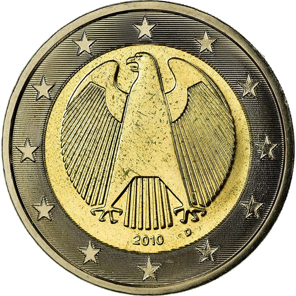 GERMANY - FEDERAL REPUBLIC, 2 Euro, 2010, MS(63), Bi-Metallic, KM:258