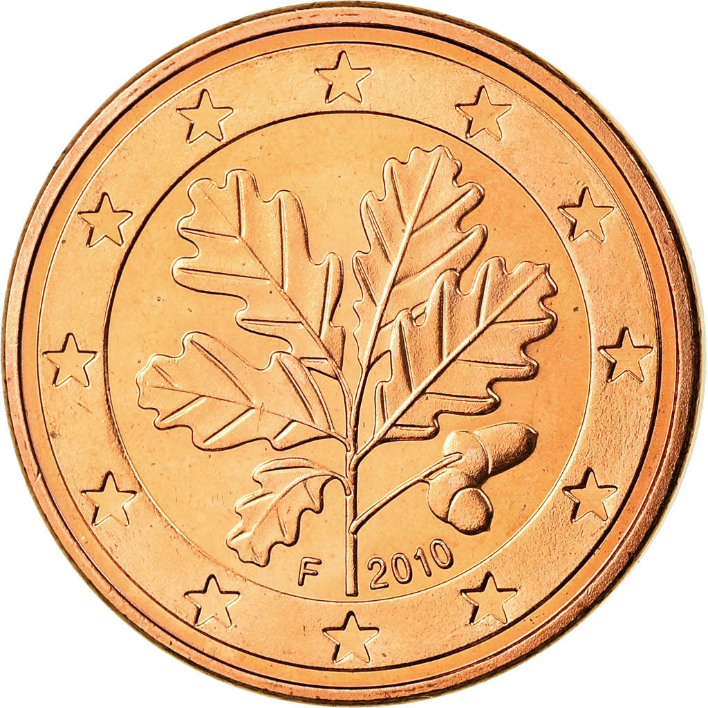 GERMANIA - REPUBBLICA FEDERALE, 5 Euro Cent, 2010, SPL, Acciaio placcato rame