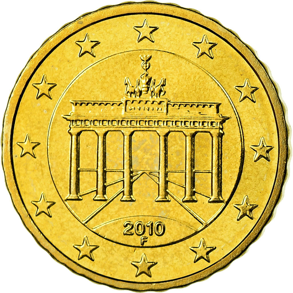 GERMANIA - REPUBBLICA FEDERALE, 10 Euro Cent, 2010, SPL, Ottone, KM:254