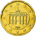 GERMANIA - REPUBBLICA FEDERALE, 20 Euro Cent, 2010, SPL, Ottone, KM:255
