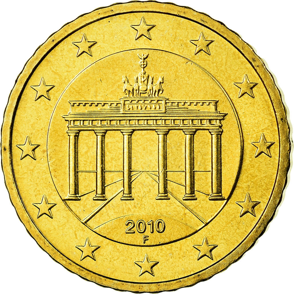 GERMANIA - REPUBBLICA FEDERALE, 50 Euro Cent, 2010, SPL, Ottone, KM:256