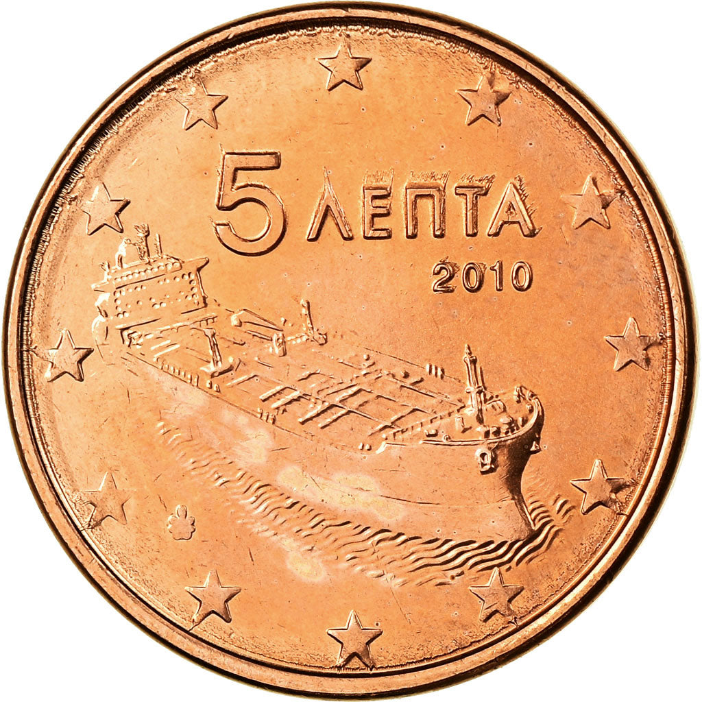 Griekenland, 5 Euro Cent, 2010, PR, Copper Plated Steel, KM:183