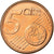 Grecia, 5 Euro Cent, 2010, EBC, Cobre chapado en acero, KM:183