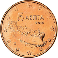Griechenland, 5 Euro Cent, 2010, VZ, Copper Plated Steel, KM:183