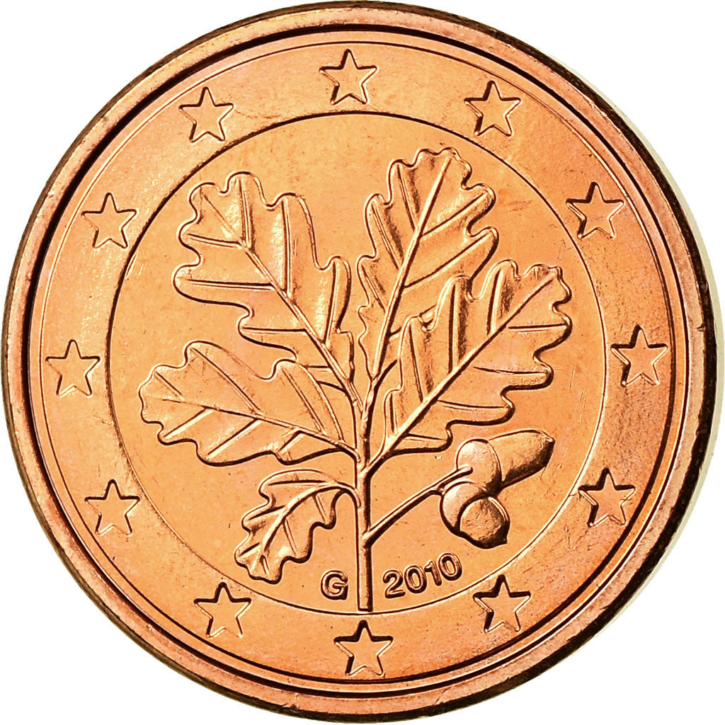 ALEMANHA - REPÚBLICA FEDERAL, Euro Cent, 2010, AU(55-58), Aço Cromado a Cobre