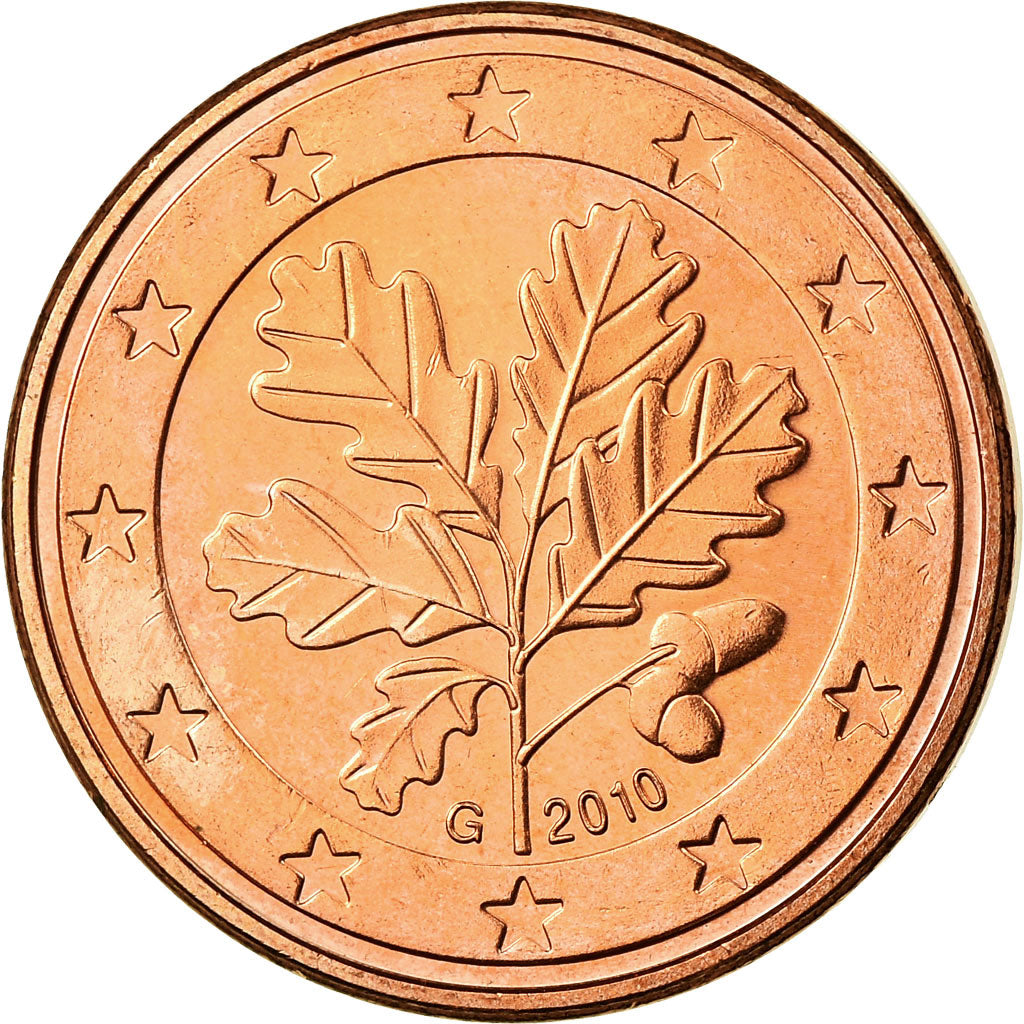 GERMANIA - REPUBBLICA FEDERALE, 5 Euro Cent, 2010, SPL, Acciaio placcato rame