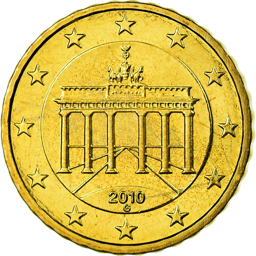 République fédérale allemande, 10 Euro Cent, 2010, SPL, Laiton, KM:254