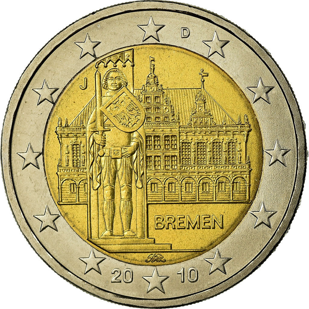 GERMANIA - REPUBBLICA FEDERALE, 2 Euro, 2010, SPL, Bi-metallico, KM:285