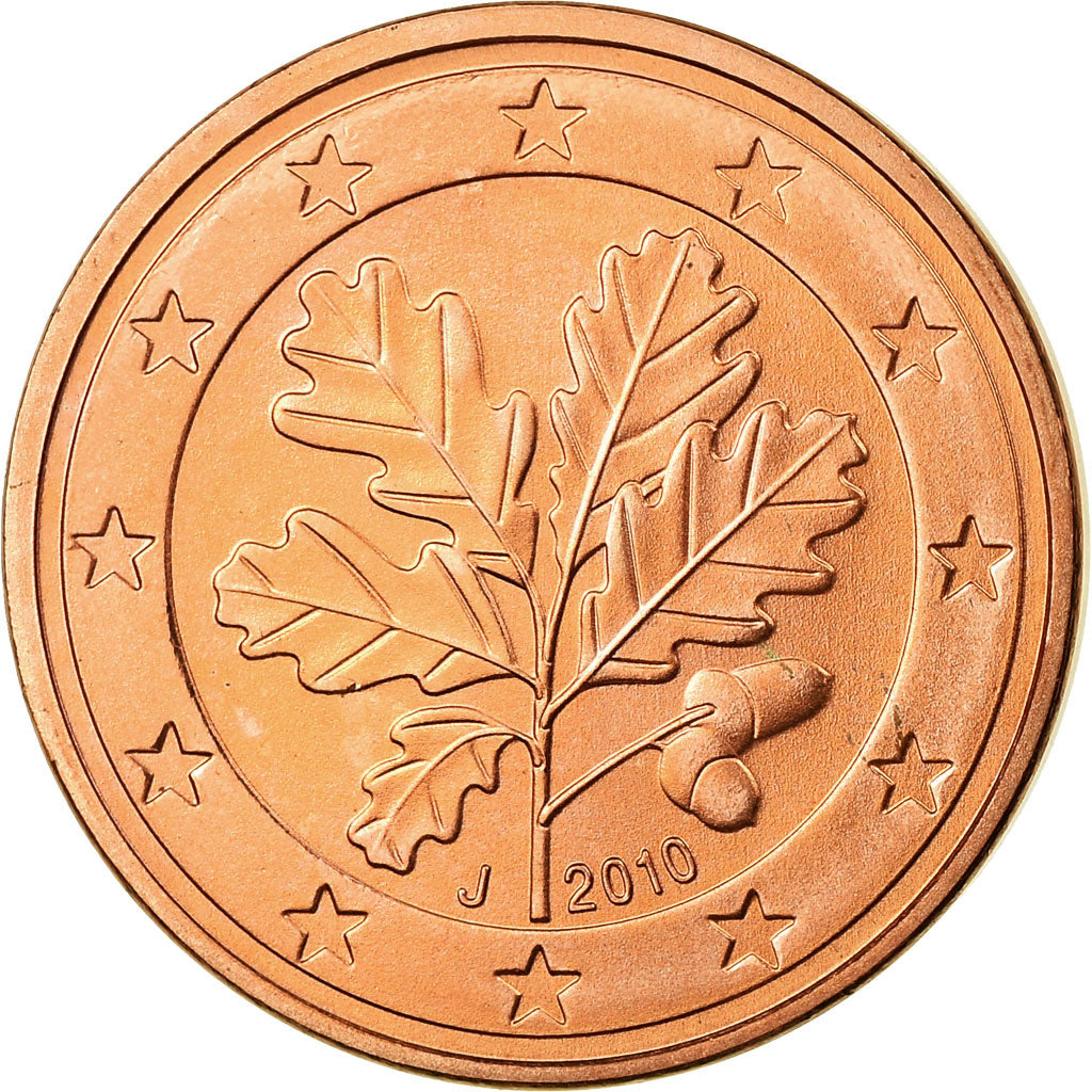 ALEMANIA - REPÚBLICA FEDERAL, 5 Euro Cent, 2010, SC, Cobre chapado en acero