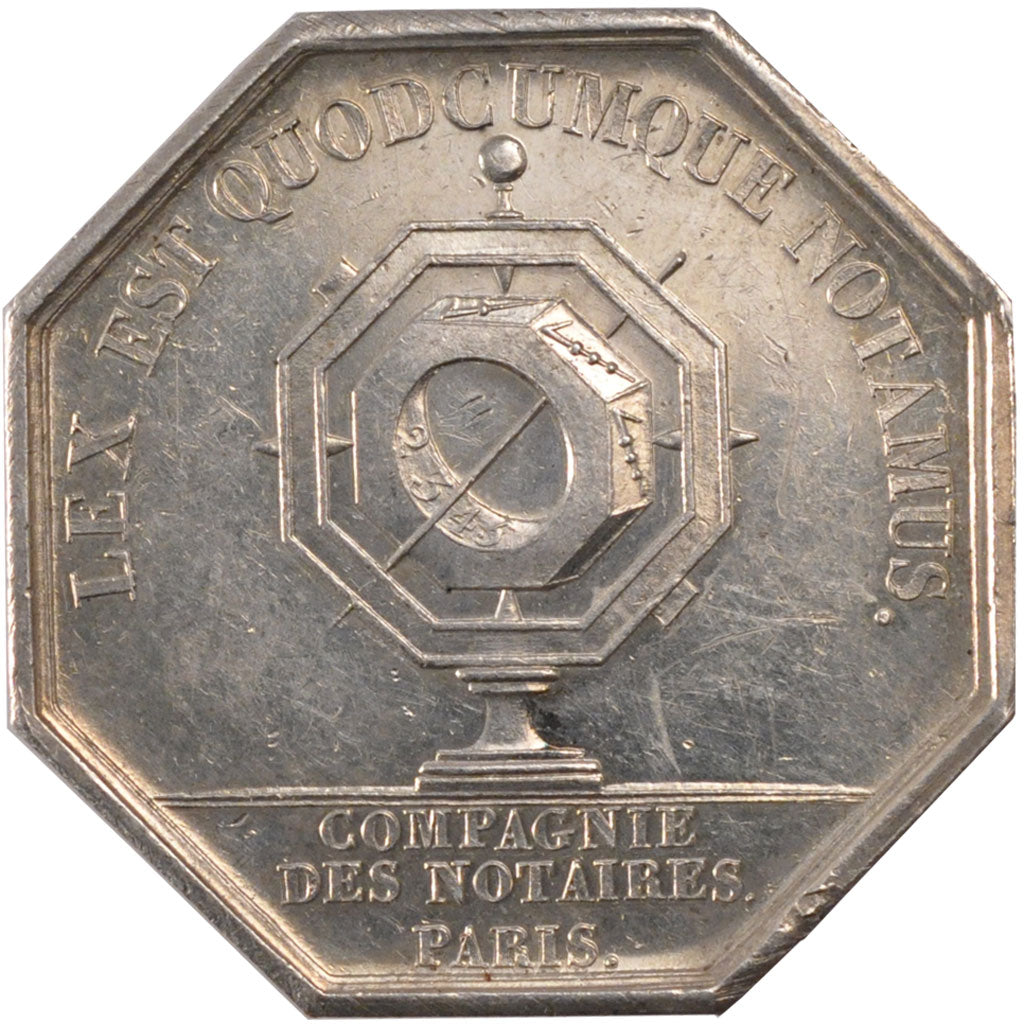 France, Notary, Token, MS(60-62), Silver, Lerouge #317, 18.32