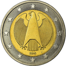 GERMANY - FEDERAL REPUBLIC, 2 Euro, 2010, AU(55-58), Bi-Metallic, KM:258