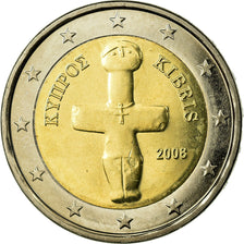 Chipre, 2 Euro, 2008, EBC, Bimetálico, KM:85