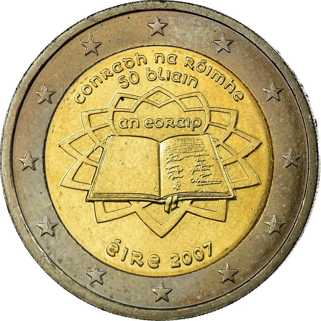 IRELAND REPUBLIC, 2 Euro, 2007, EF(40-45), Bi-Metallic, KM:53