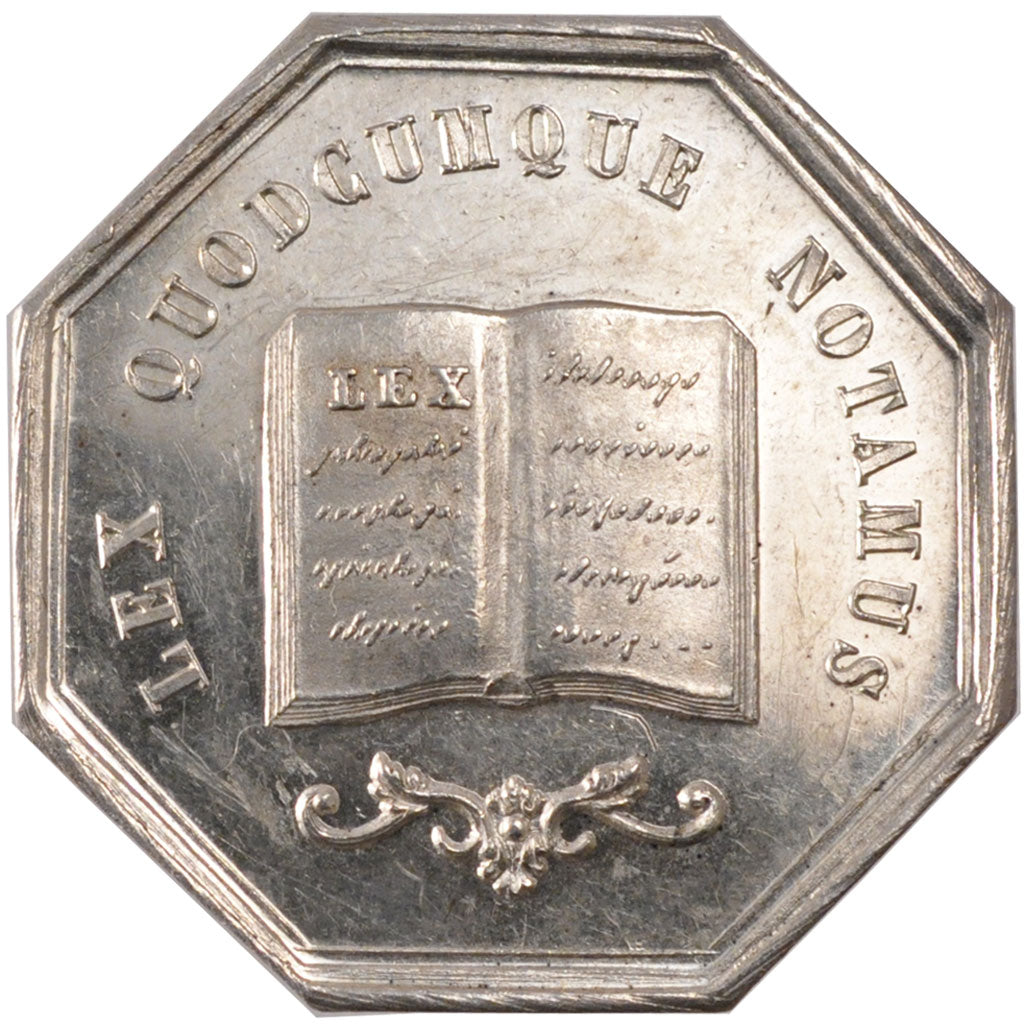 France, Notary, Token, MS(60-62), Silver, Lerouge #373, 13.10