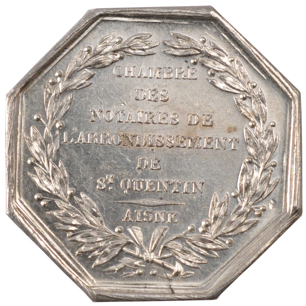 France, Notary, Token, MS(60-62), Silver, Lerouge #373, 13.10
