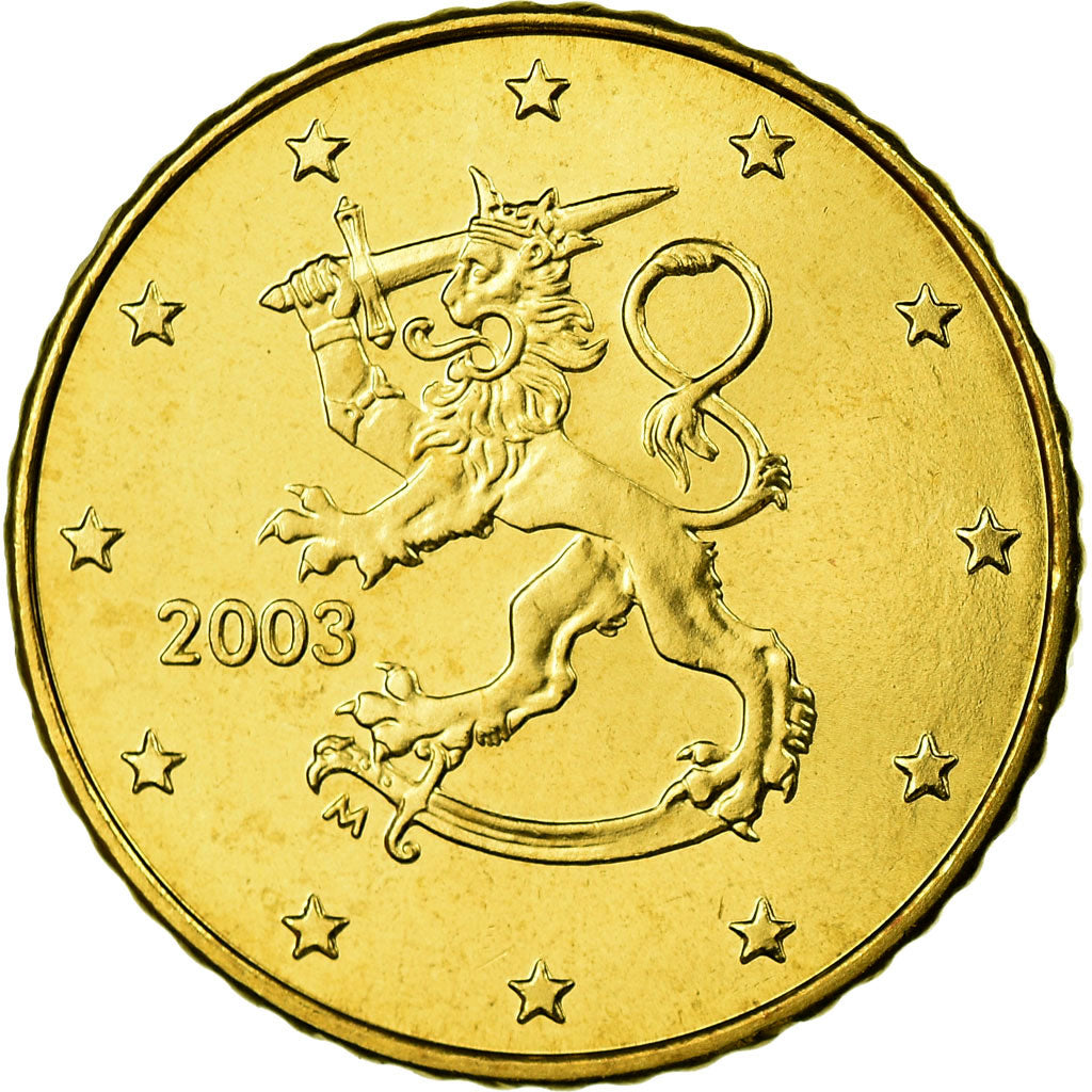Finlandia, 50 Euro Cent, 2003, Vantaa, MS(63), Mosiądz, KM:103