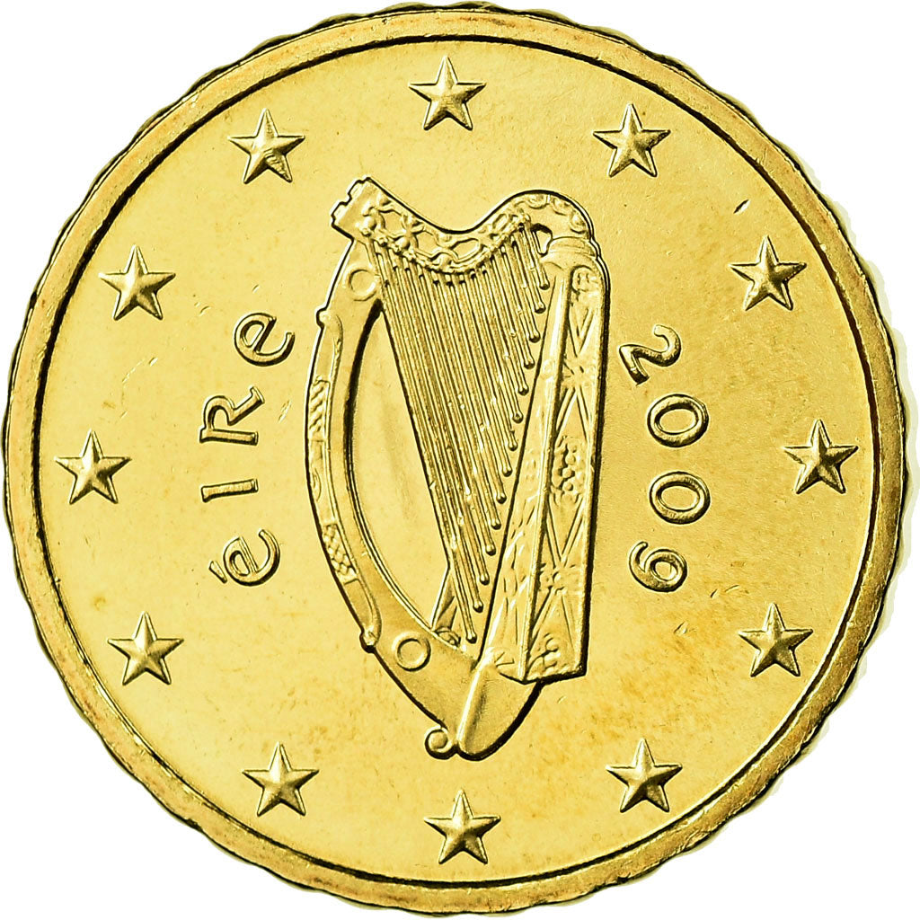 IRELAND REPUBLIC, 10 Euro Cent, 2009, UNZ, Messing, KM:47