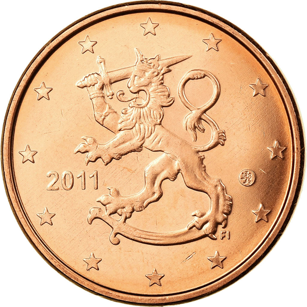 Finlandia, 5 Euro Cent, 2011, SPL, Acciaio placcato rame, KM:100