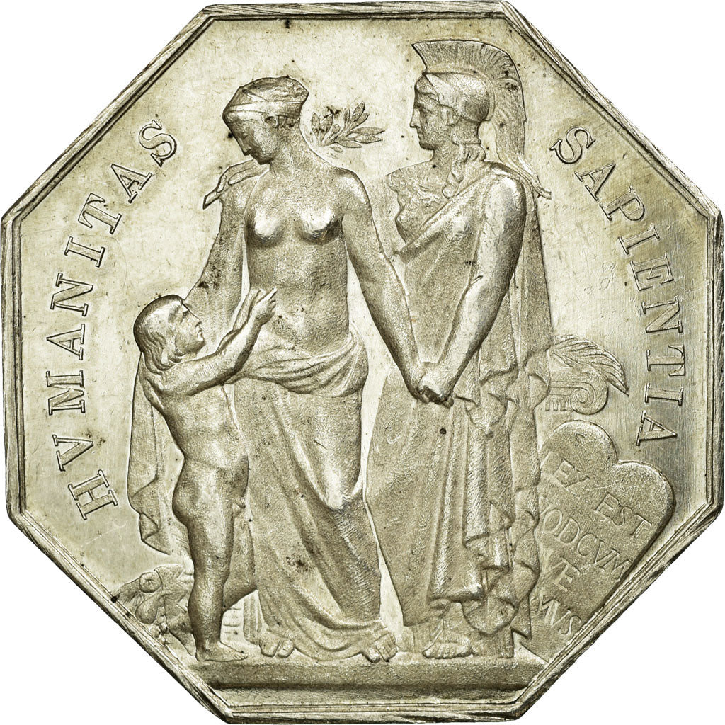 France, Token, Notary, 1870, MS(60-62), Silver, Lerouge:451