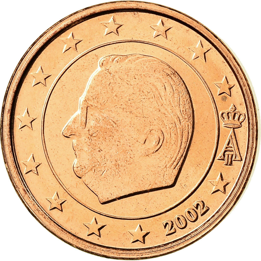 Belgium, Euro Cent, 2002, MS(63), Copper Plated Steel, KM:224