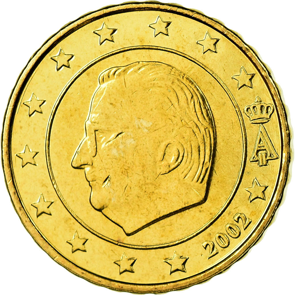 Belgien, 10 Euro Cent, 2002, UNZ, Messing, KM:227