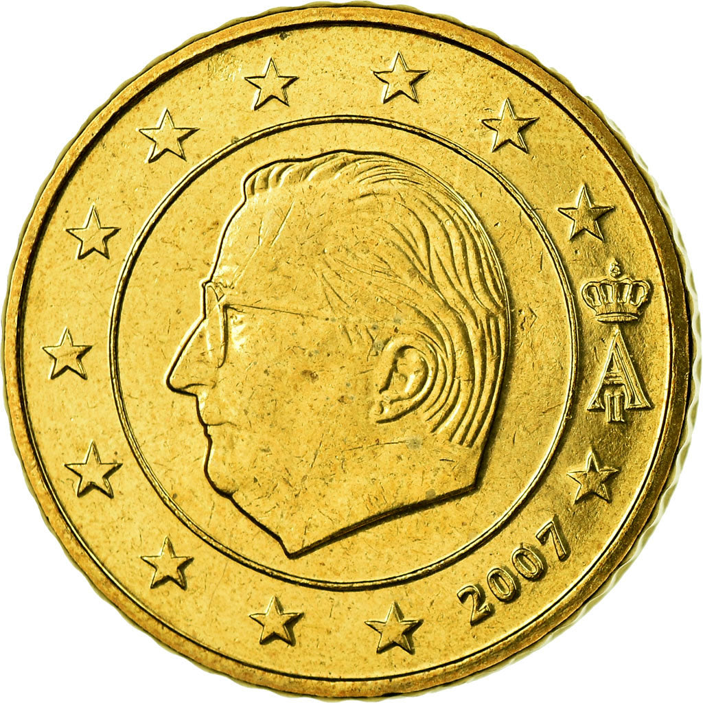 Belgien, 50 Euro Cent, 2007, UNZ, Messing, KM:244