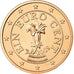 Áustria, Euro Cent, 2009, MS(63), Aço Cromado a Cobre, KM:3082