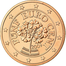 Österreich, 5 Euro Cent, 2009, UNZ, Copper Plated Steel, KM:3084