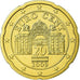 Áustria, 20 Euro Cent, 2009, MS(63), Latão, KM:3140