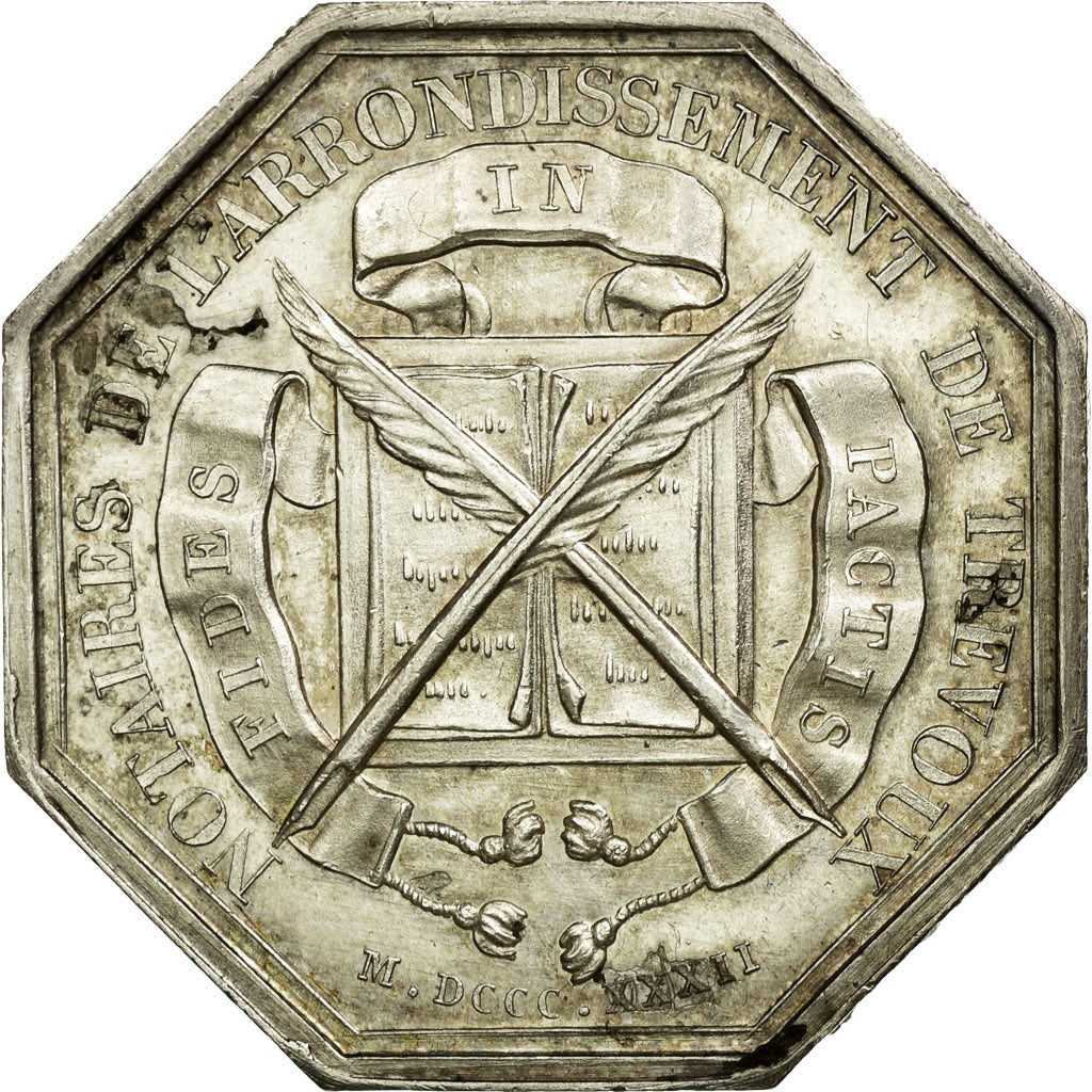 France, Token, Notary, MS(60-62), Silver, Lerouge:409