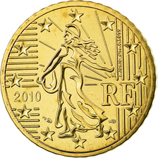 France, 50 Euro Cent, 2010, MS(65-70), Brass, KM:1412