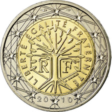 France, 2 Euro, 2010, MS(65-70), Bi-Metallic, KM:1414