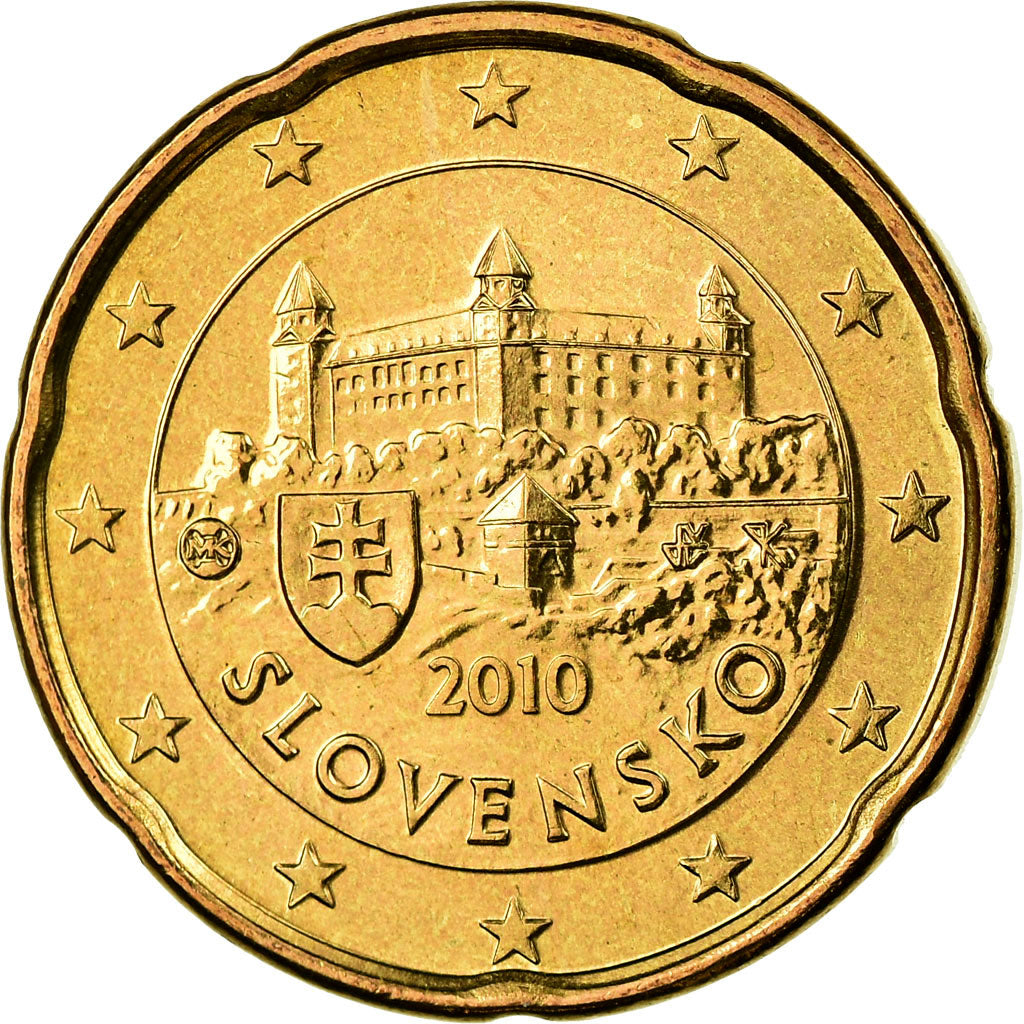 Slowakei, 20 Euro Cent, 2010, UNZ, Messing, KM:99