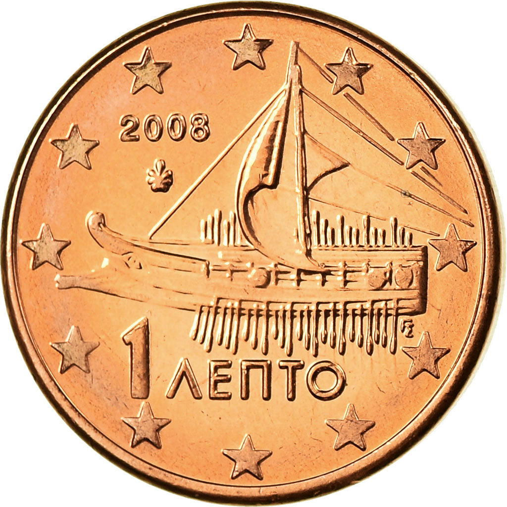 Grecia, Euro Cent, 2008, FDC, Acciaio placcato rame, KM:181