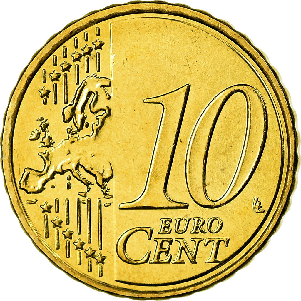 Griechenland, 10 Euro Cent, 2008, STGL, Messing, KM:211